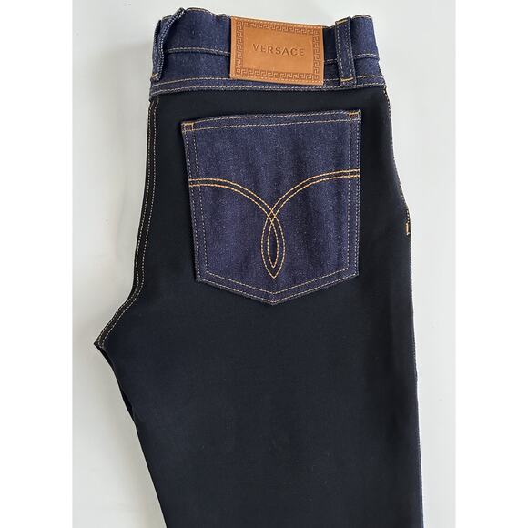 NWT $925 Versace Women's Denim Blue Jeans Size 27 US 1003998 Made in Italy - Picture 2 of 16